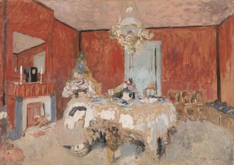 Madame Vuillard in the dining room at Villerville - Édouard Vuillard