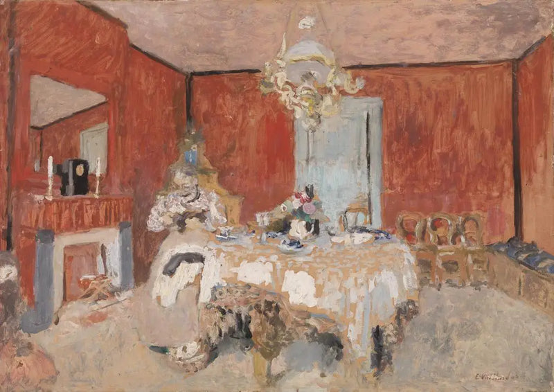 Madame Vuillard in the dining room at Villerville - Édouard Vuillard