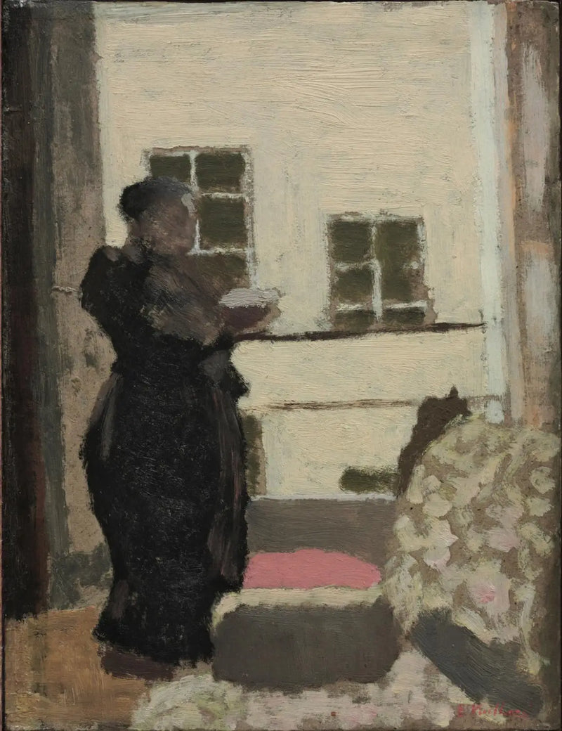 Madame Vuillard Debout Lisant devant la Fenêtre - Édouard Vuillard