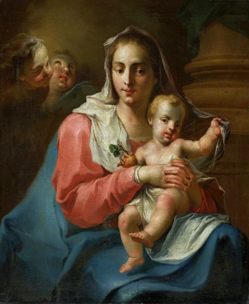 Madonna and Child with Two Angels - Giovanni Battista Pittoni