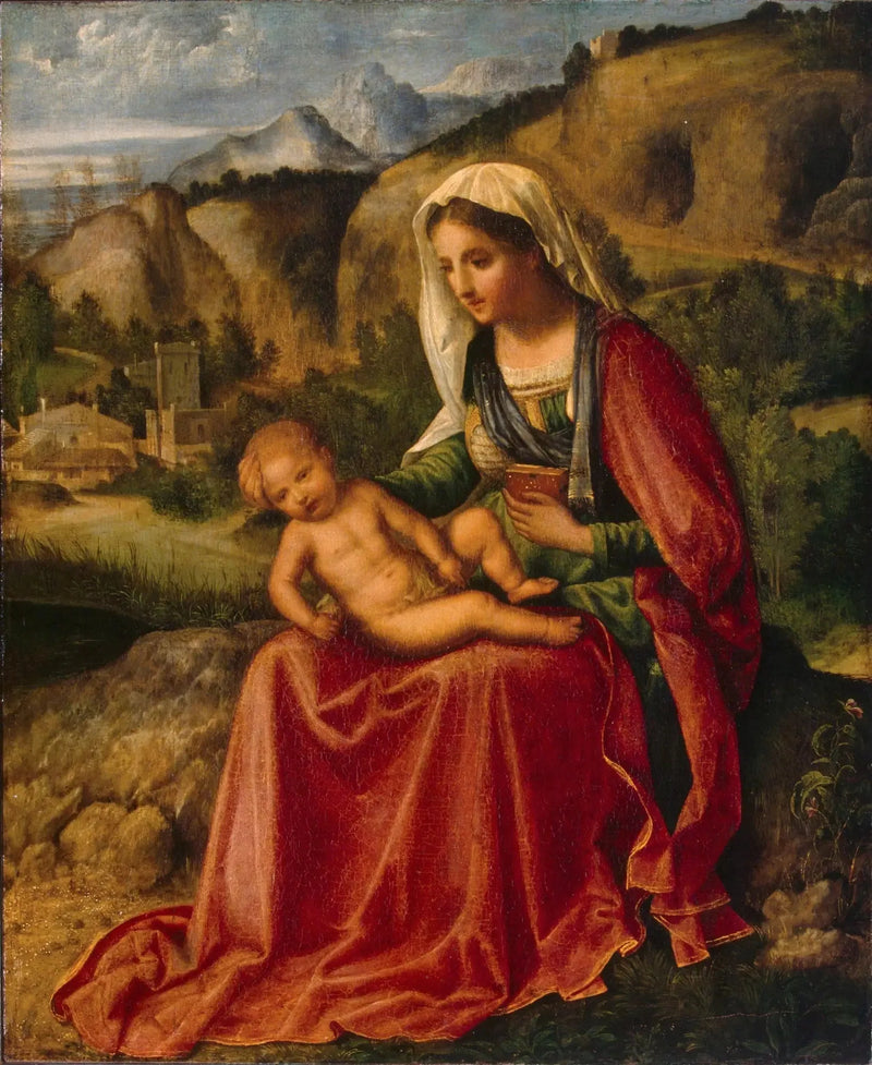Madonna with Child in a Landscape - Giorgione
