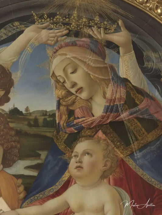 Madonna del Magnificat ou Madone (Vierge) a l enfant et cinq ange - Sandro Botticelli - Reproductions de tableaux et peintures haut de gamme