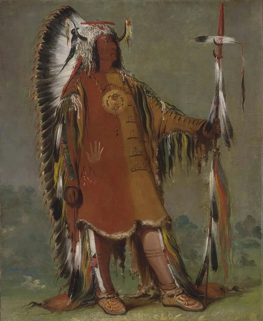 Máh-to-tóh-pa, Four Bears, Second Chief, in full dress - George Catlin