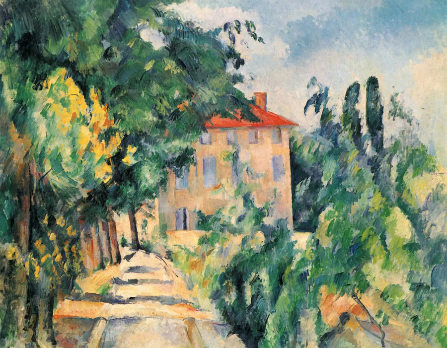 House with Red Roof (Jas de Bouffan) - Paul Cézanne