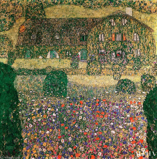 Maison de campagne sur l'Attersee - Gustav Klimt - Reproductions de tableaux et peintures haut de gamme