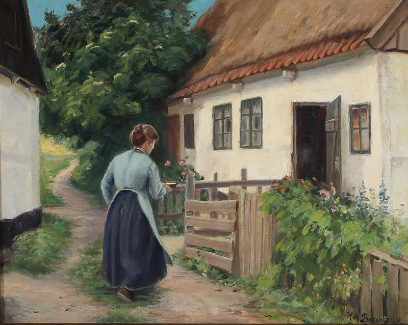 House of the Seamstress in Lille Næstved. - H. A. Brendekilde