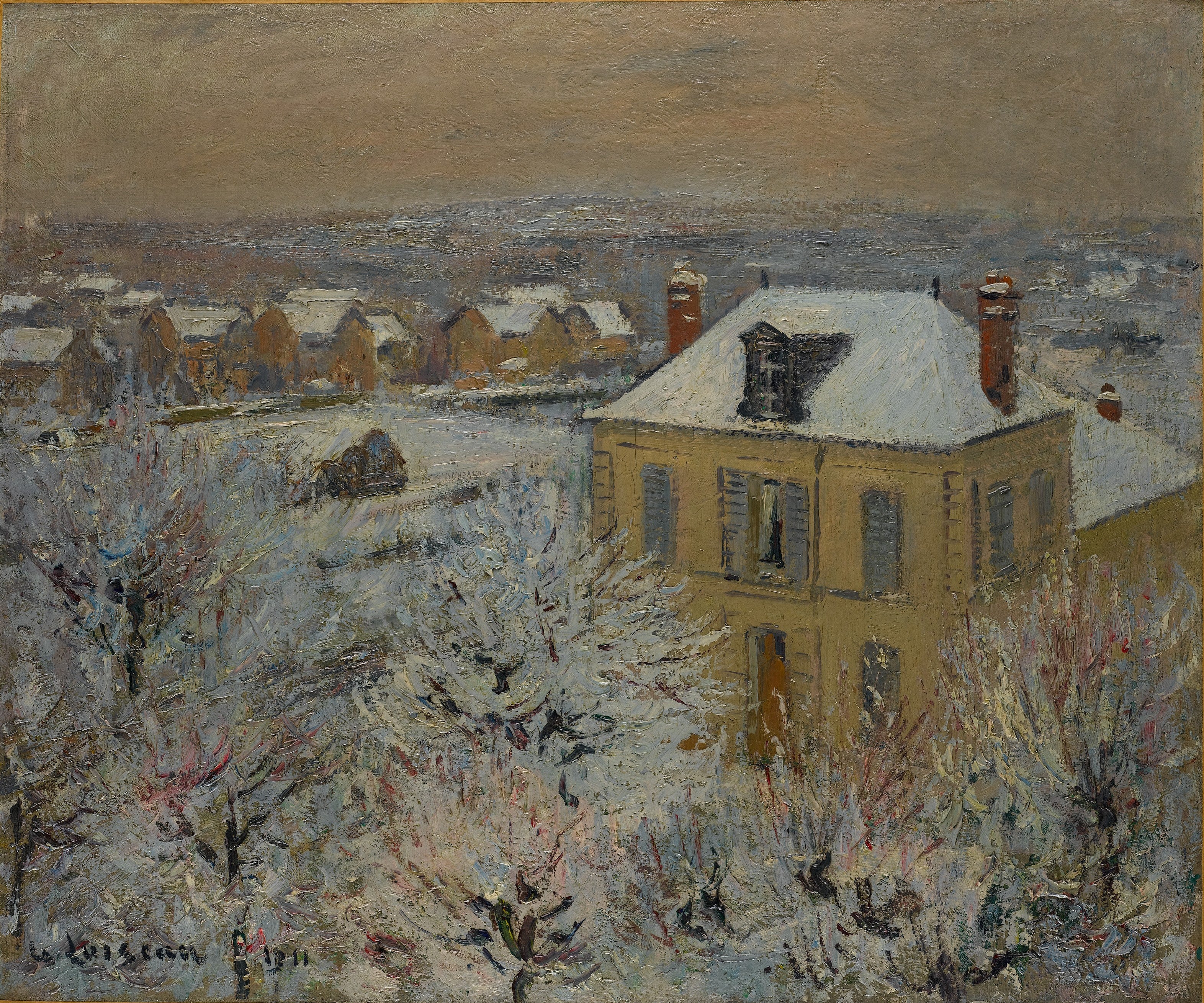 Maison en hiver - Gustave Loiseau - Alpha Reproduction
