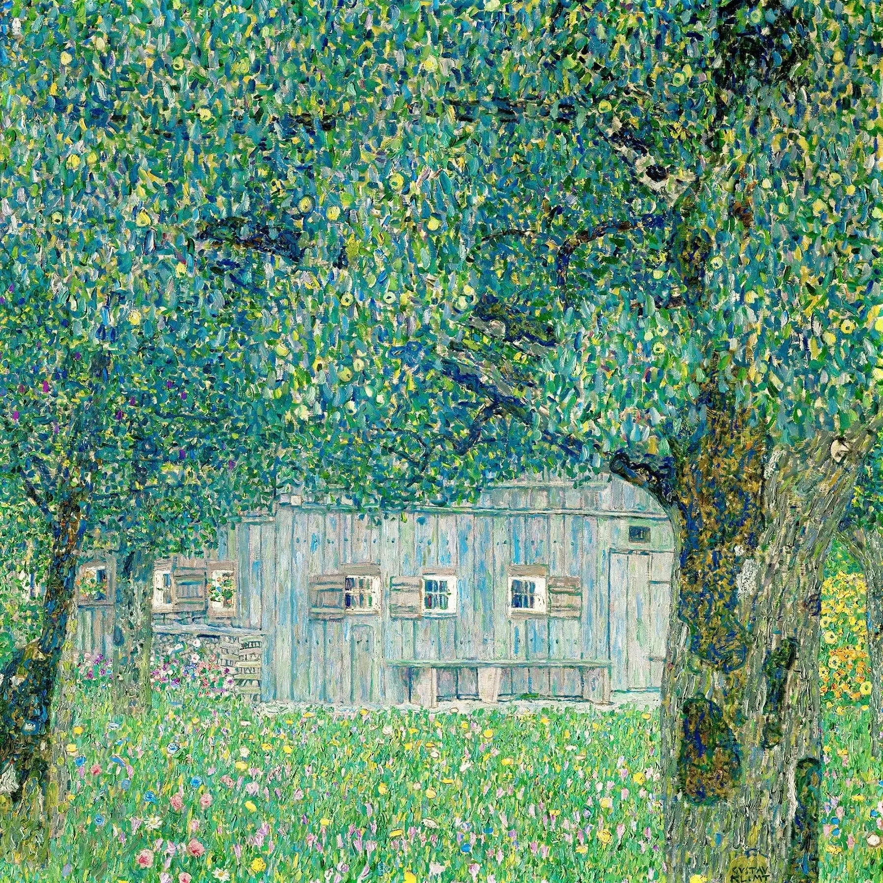 Reproduction du tableau « Maison paysanne en Haute-Autriche - Gustav Klimt » par Alpha Reproduction en peinture à l’huile