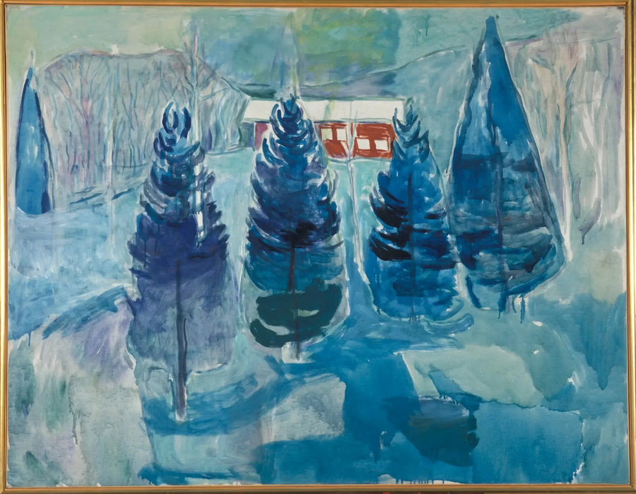 red house and Spruces - Edvard Munch