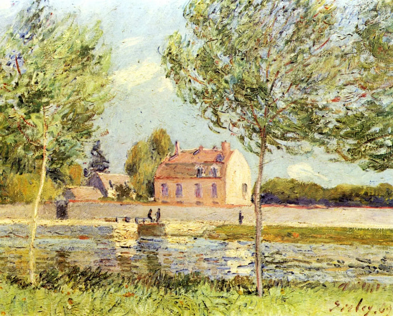 Houses on the Loing Riverbank - Alfred Sisley