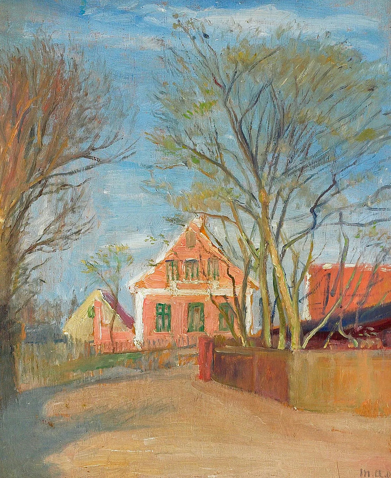 Houses in Skagen bathed in sunlight. - Michael Peter Ancher