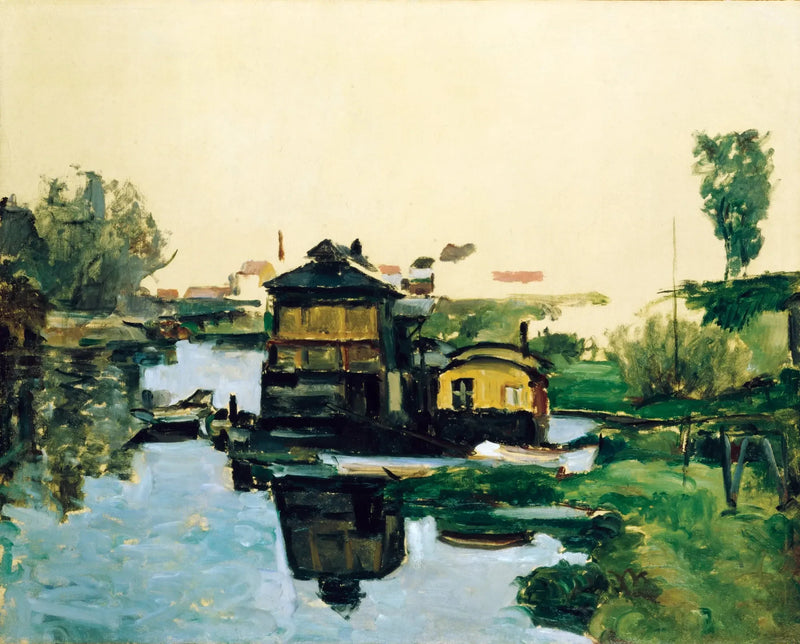 Floating Houses on a River - Paul Cézanne
