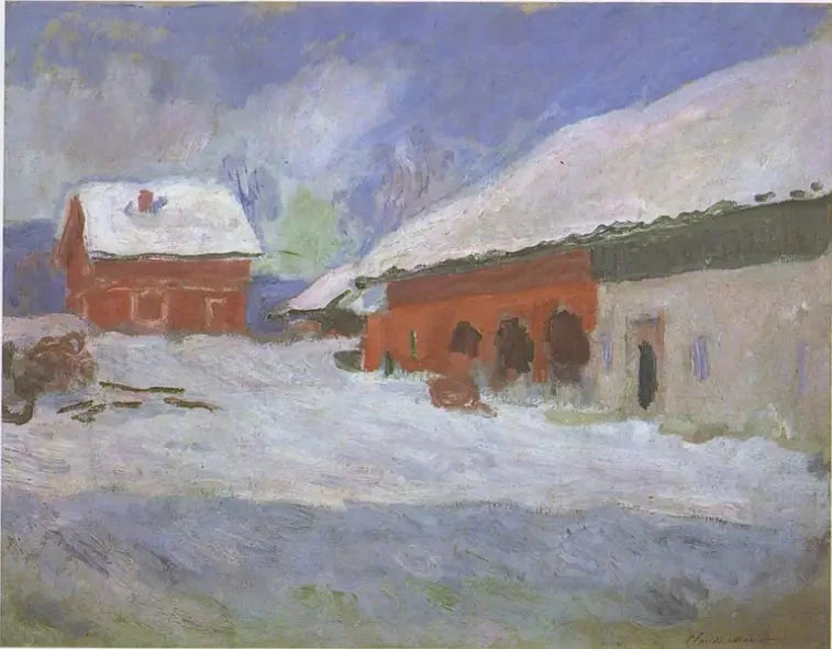 The Red Houses in Björnegaard W1393 - Claude Monet