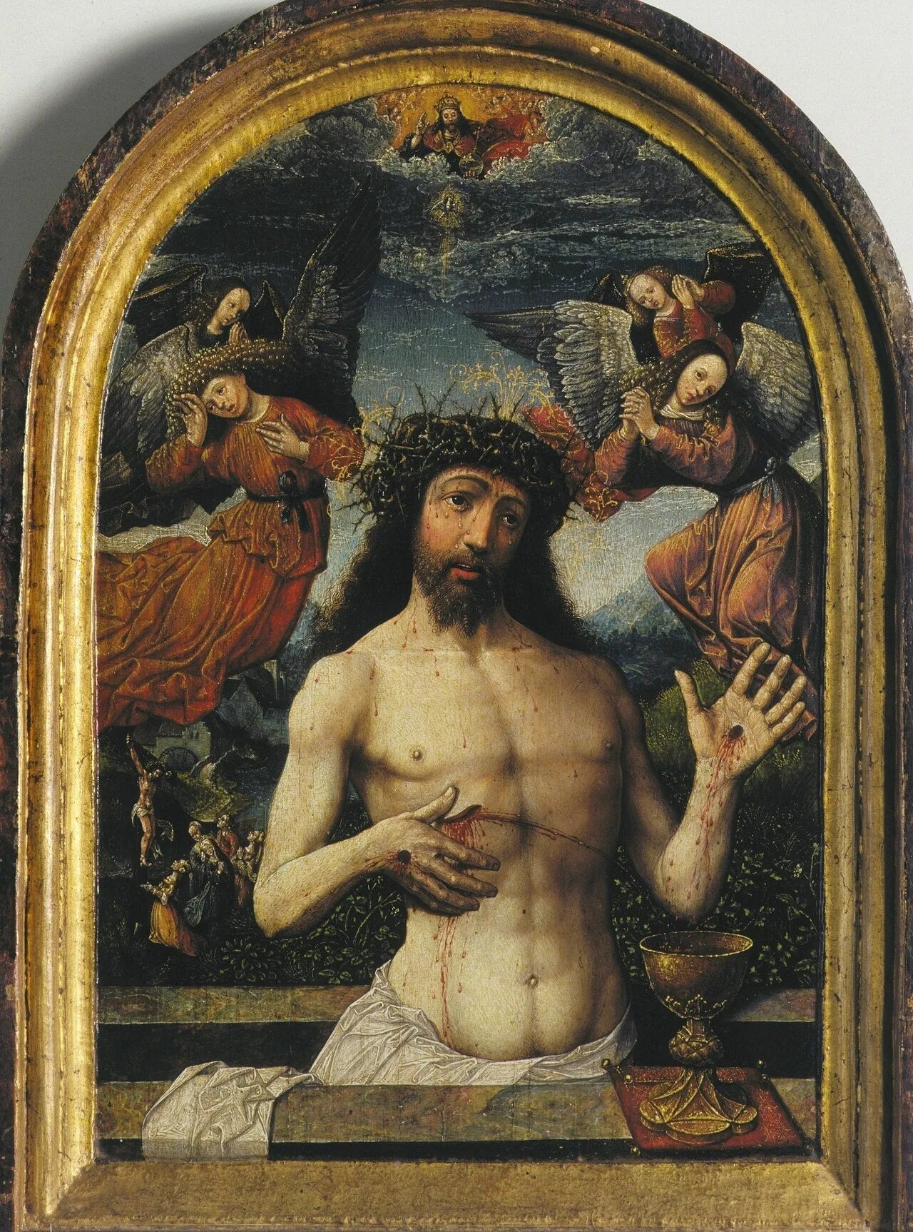 Man of sorrow - Jacob Cornelisz van Oostsanen image 1 reproduction de peinture à l’huile