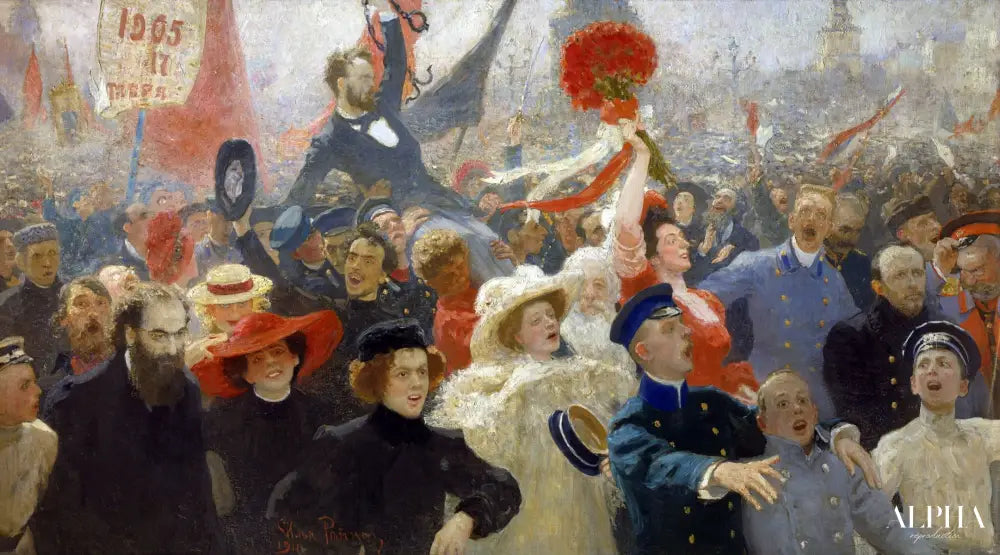 Manifestation du 17 octobre 1905 - Ilya Repin - Reproductions de tableaux et peintures haut de gamme