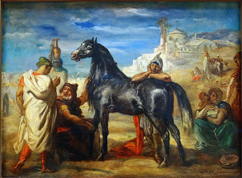 Arab merchant presenting a mare - Théodore Chassériau