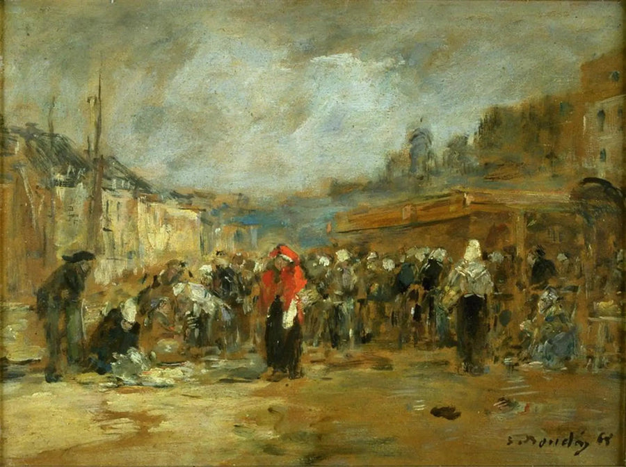 Fish Market, Honfleur - Eugène Boudin