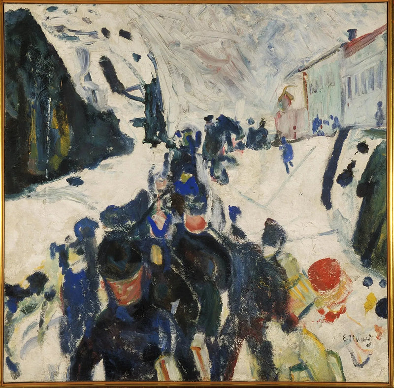 Walking in the Snow - Edvard Munch