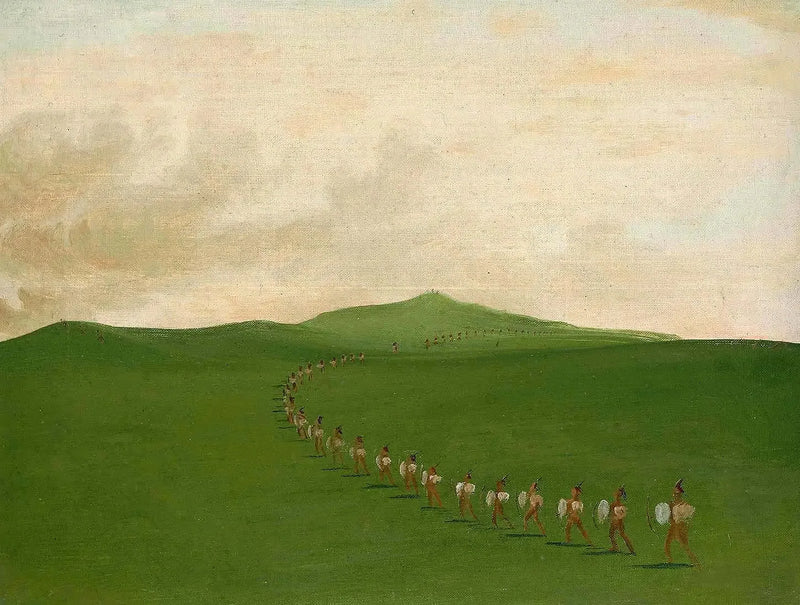March of the Infantrymen in Upper Missouri - George Catlin