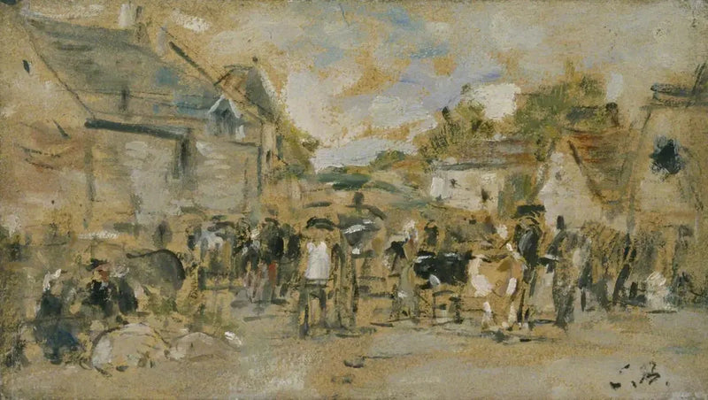 Village Market - Eugène Boudin