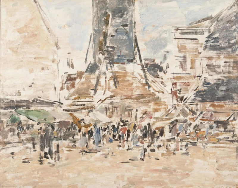 Market of Sainte-Catherine in Honfleur - Eugène Boudin