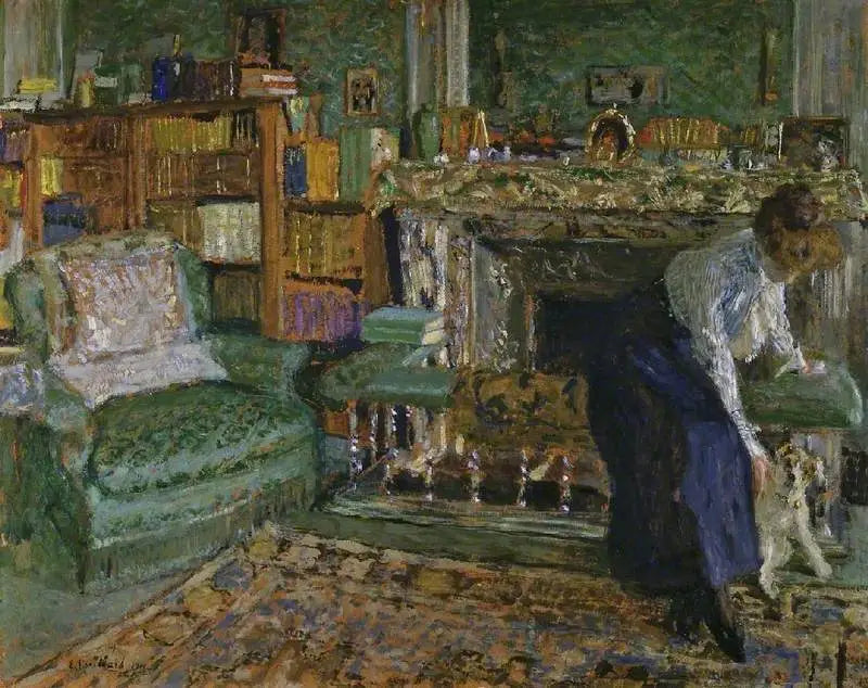 Marguerite Chapin dans son appartement avec son chien - Édouard Vuillard - Alpha Reproduction