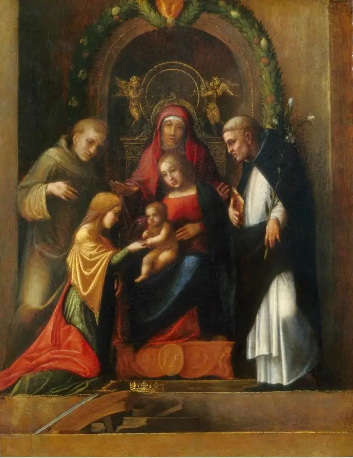 Mystical Marriage of Saint Catherine of Alexandria and Saints - Antonio da Correggio