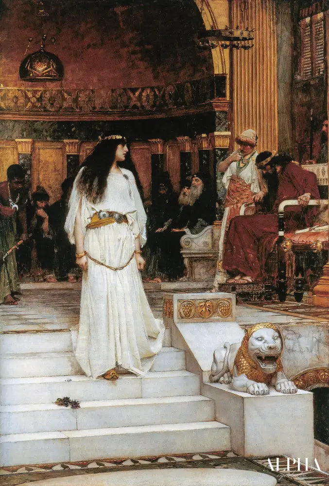 Mariamne quittant le siège du jugement d'Hérode - John William Waterhouse - Reproductions de tableaux et peintures haut de gamme