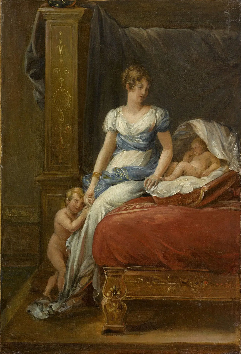 Marie-Annonciade-Caroline Bonaparte, Queen of Naples and her children - François Gérard