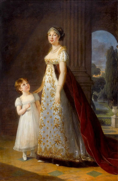 Marie-Annuciade-Caroline Bonaparte reine de Naples avec sa fille Laetitia-Joséphine Murat - Élisabeth Vigée Le Brun