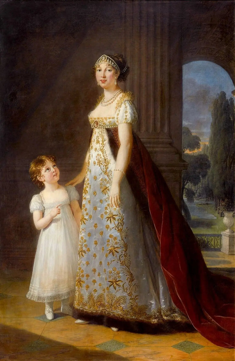 Marie-Annuciade-Caroline Bonaparte, Queen of Naples, with her daughter Laetitia-Joséphine Murat - Élisabeth Vigeé Le Brun