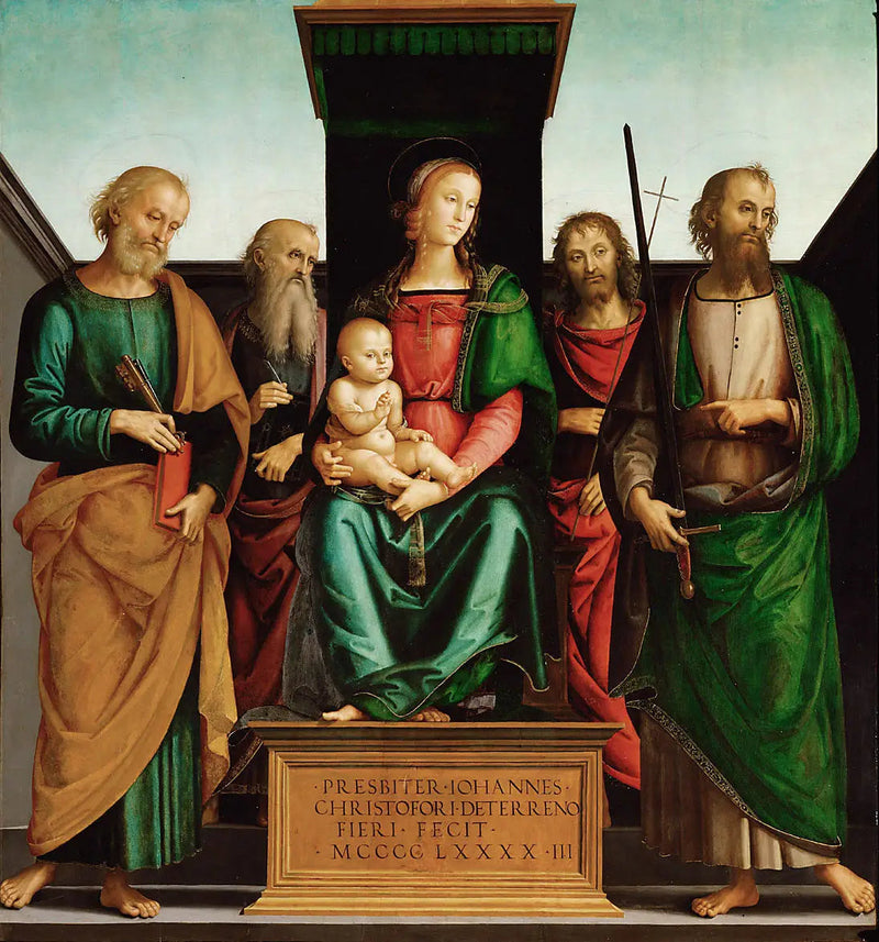 Mary with the Child and the Four Saints - Pietro Perugino