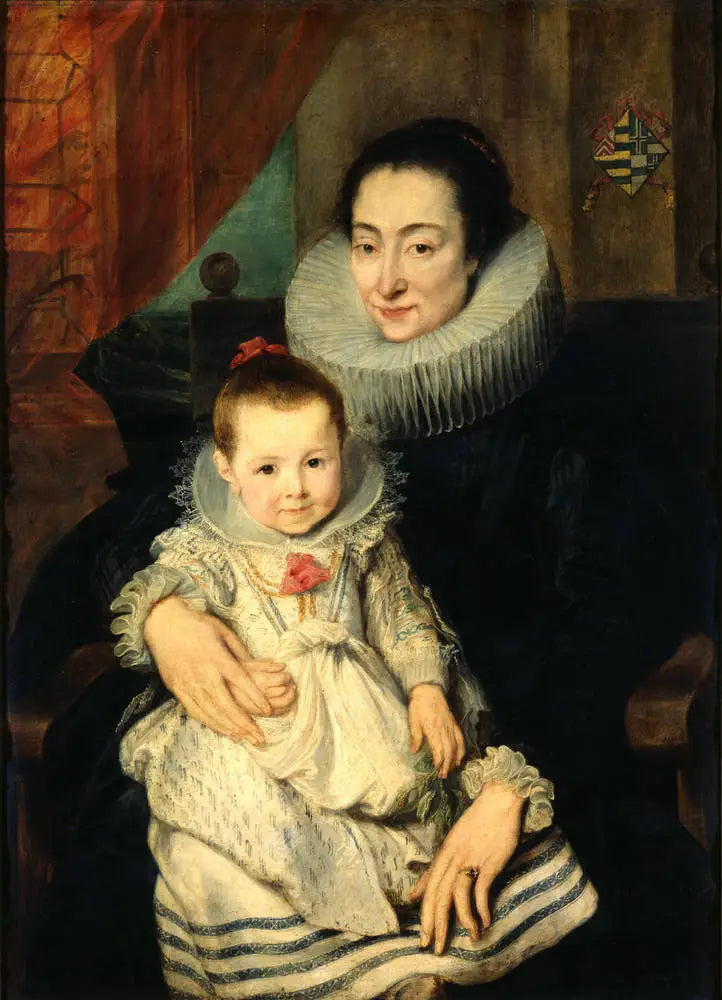 Marie Clarisse (?), wife of Jan Woverius, with their daughter - Antoine van Dyck