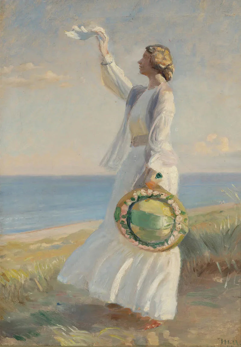 Marie Dinesen on the beach. -Michael Peter Ancher