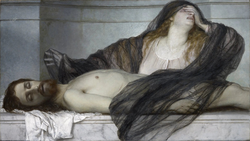 Marie-Madeleine crying over the dead Christ - Arnold Böcklin