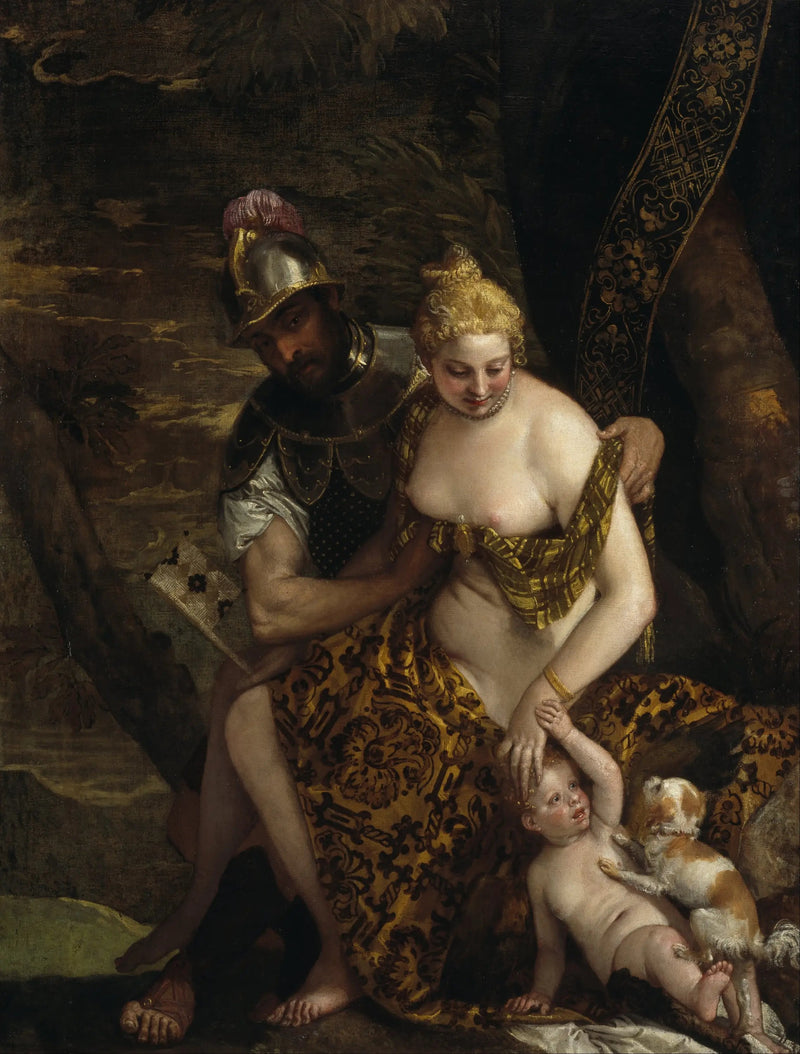 Mars déshabillant Venus avec Cupidon et un chien - Paul Véronèse