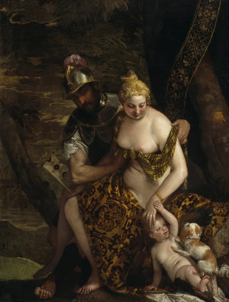 Mars déshabillant Venus avec Cupidon et un chien - Paul Véronèse