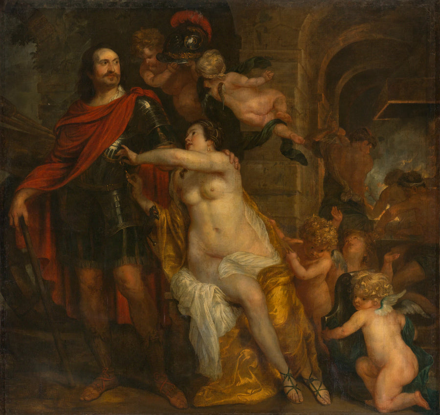 Mars reçoit les armes de Vénus et de Vulcain : allégorie - Thomas Willeboirts Bosschaert