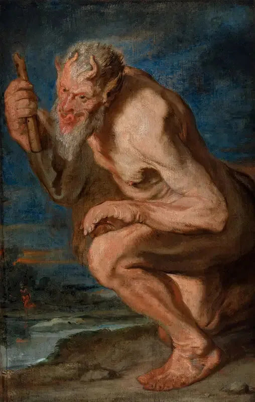 Marsyas kneeling with a flute - Antoine van Dyck