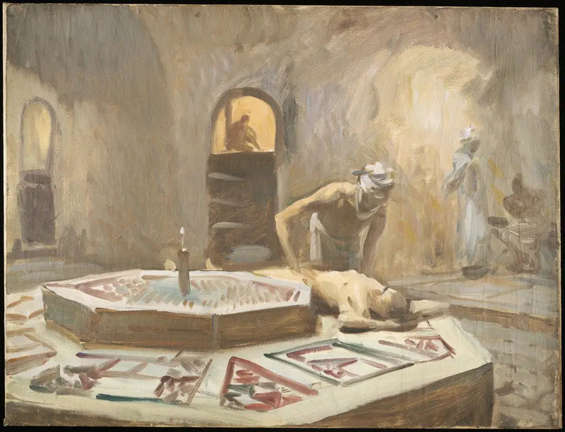 Massage in a public bath - John Singer Sargent
