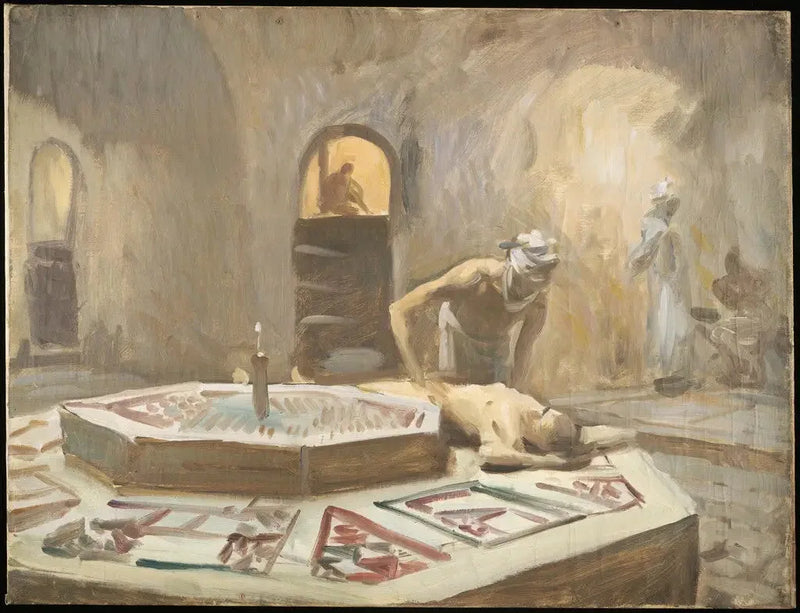 Massage in a public bath - John Singer Sargent