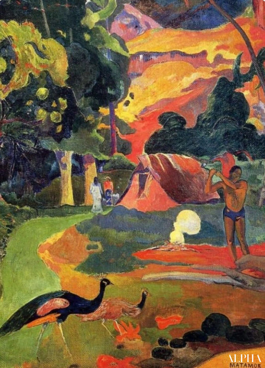 Matamoe ou paysage avec paons - Paul Gauguin - Reproductions de tableaux et peintures haut de gamme