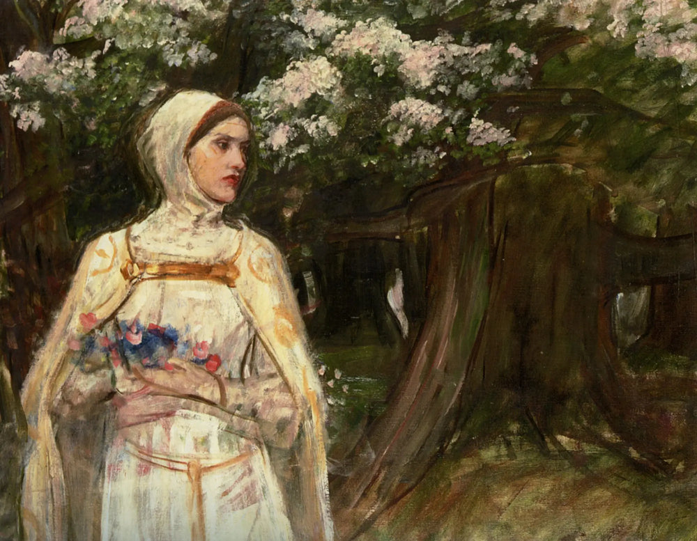 Reproduction du tableau « Mathilde anciennement appelée Béatrice - John William Waterhouse » par Alpha Reproduction en peinture à l’huile