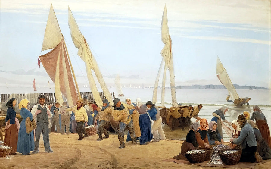 Morning in Hornbæk. The fishermen return - Peder Severin Krøyer