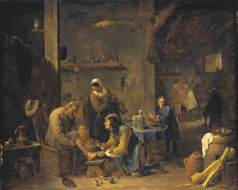 Village doctor visiting a patient - David Teniers the Younger
