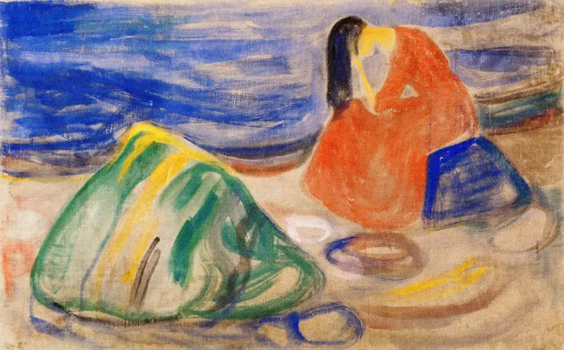Melancholy. Woman Weeping on the Beach - Edvard Munch