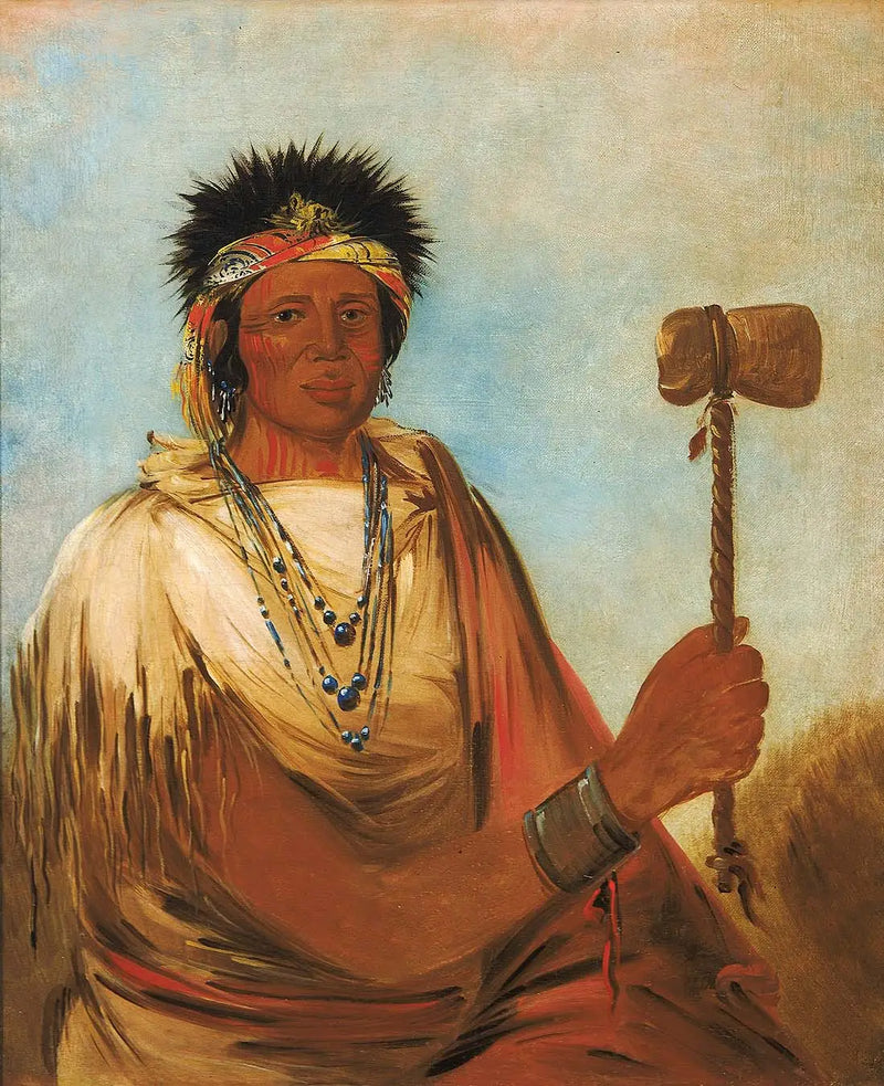 Men-són-se-ah, main gauche, un guerrier - George Catlin
