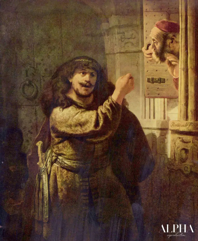 Menace de Samson à son beau-père - Rembrandt van Rijn - Reproductions de tableaux et peintures haut de gamme