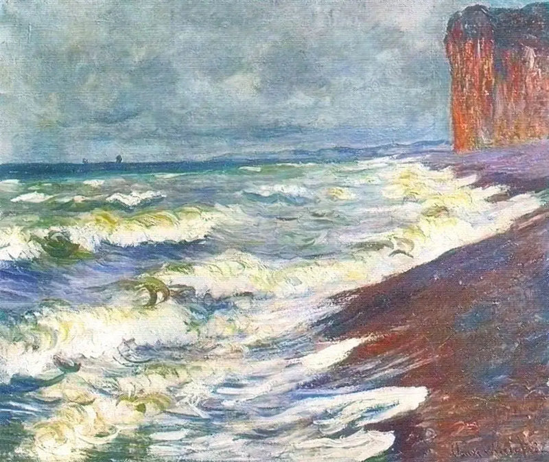 Rough Sea at Pourville - Claude Monet