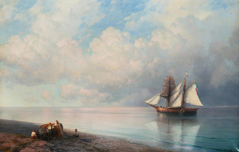 Calm Sea at the Beginning of the Evening - Ivan Aïvazovski